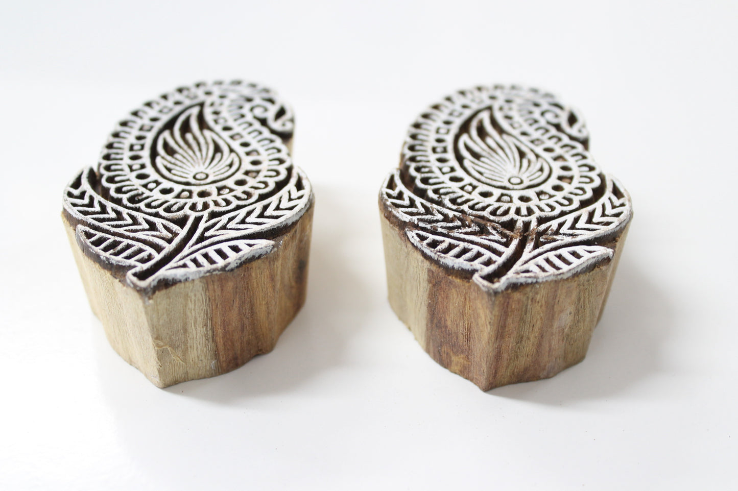 Paisley Plant Hand Carved Indian Block Stamp