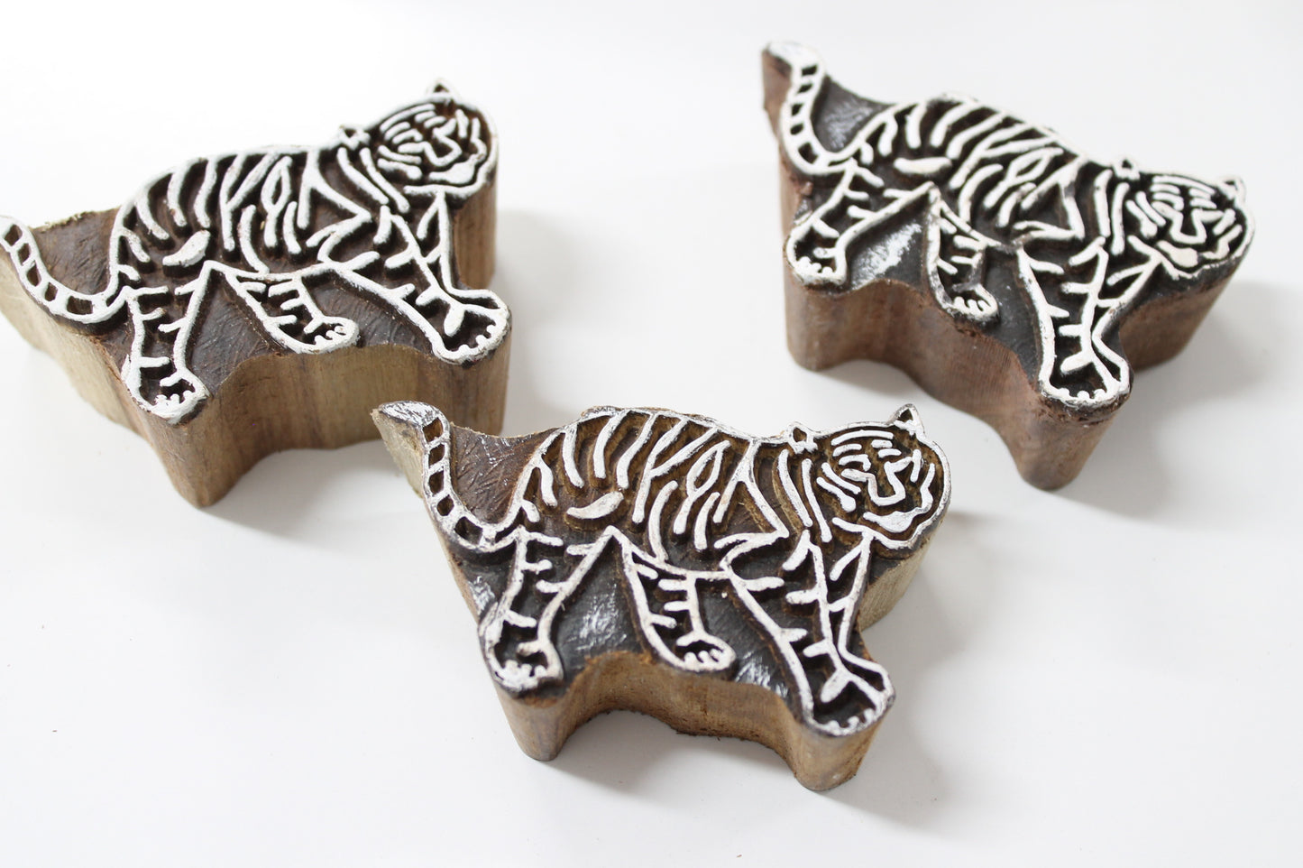 Tiger Hand Carved Indian Block Stamp