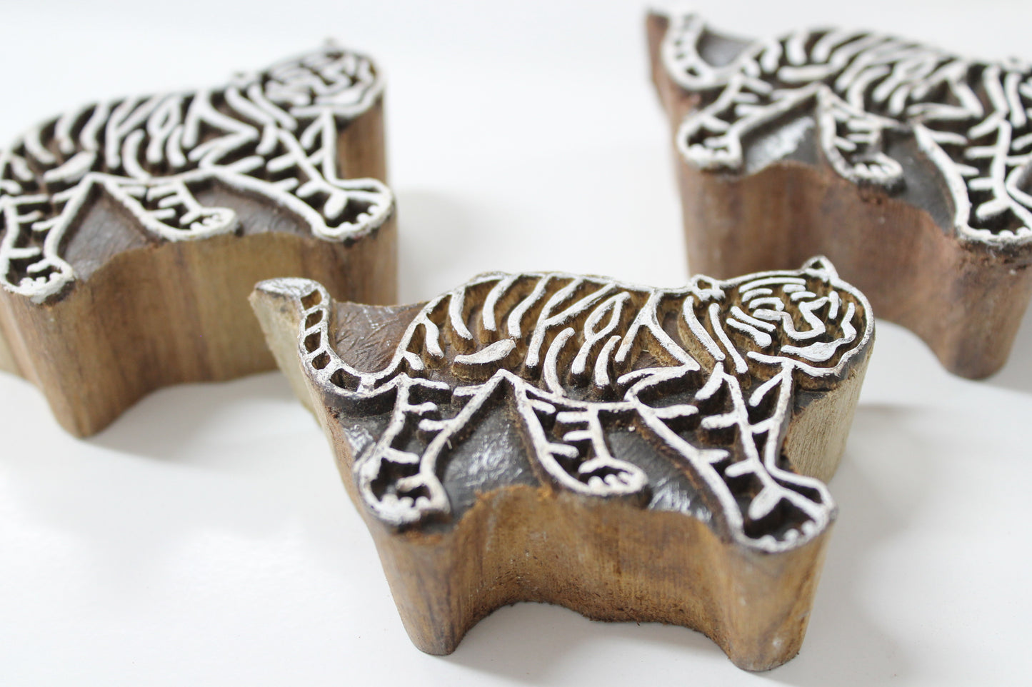 Tiger Hand Carved Indian Block Stamp