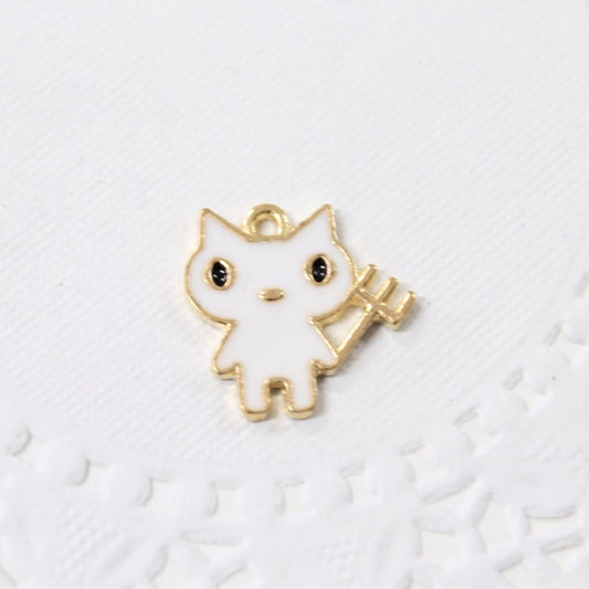 White Devil Enamel Charm