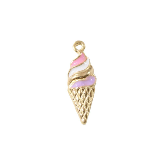 Ice Cream Cone Enamel Charm