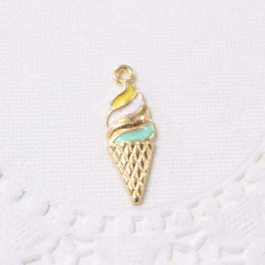 Ice Cream Cone Enamel Charm