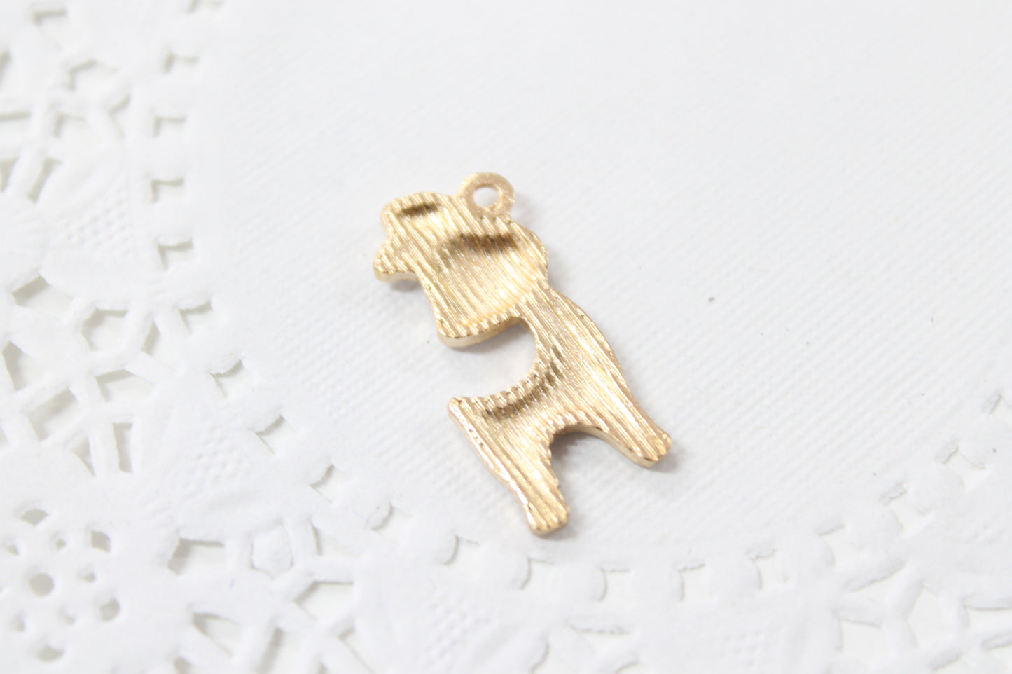 Cute White Enamel Deer Charm