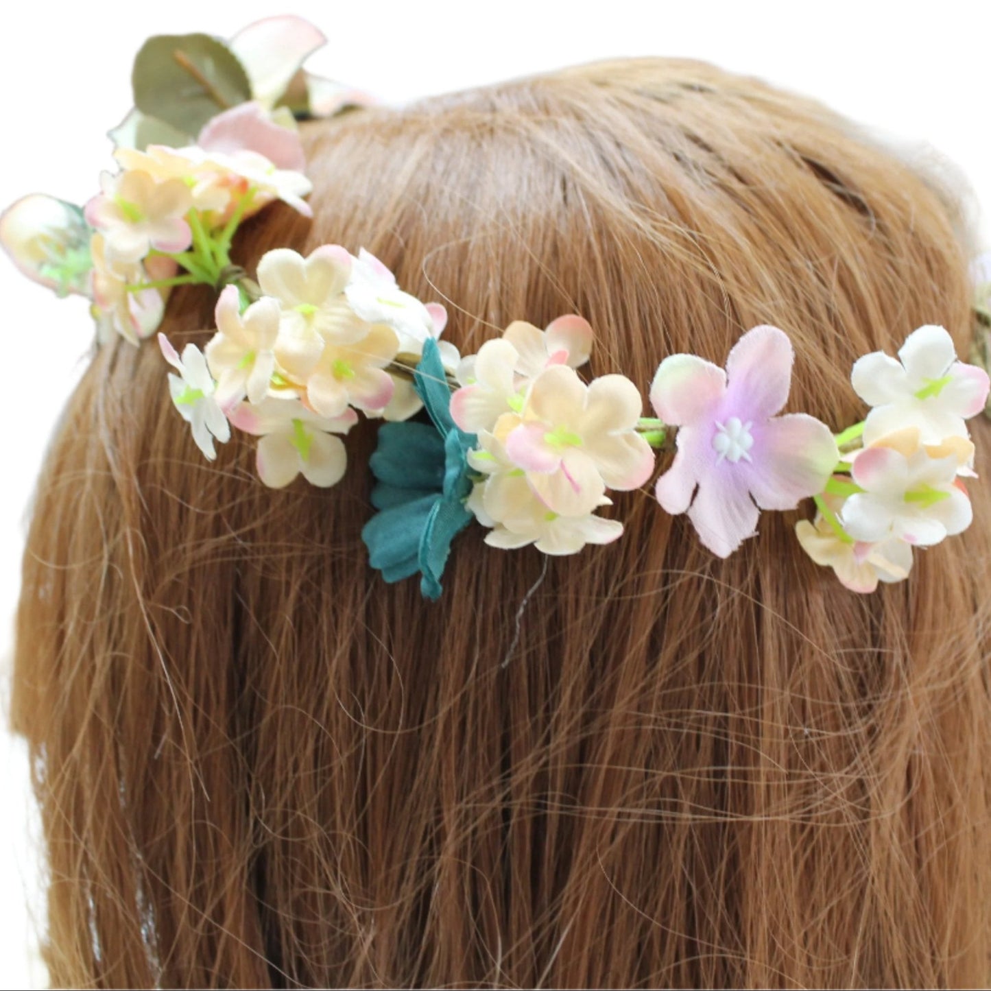 Peachy Pink Flower Hair Crown