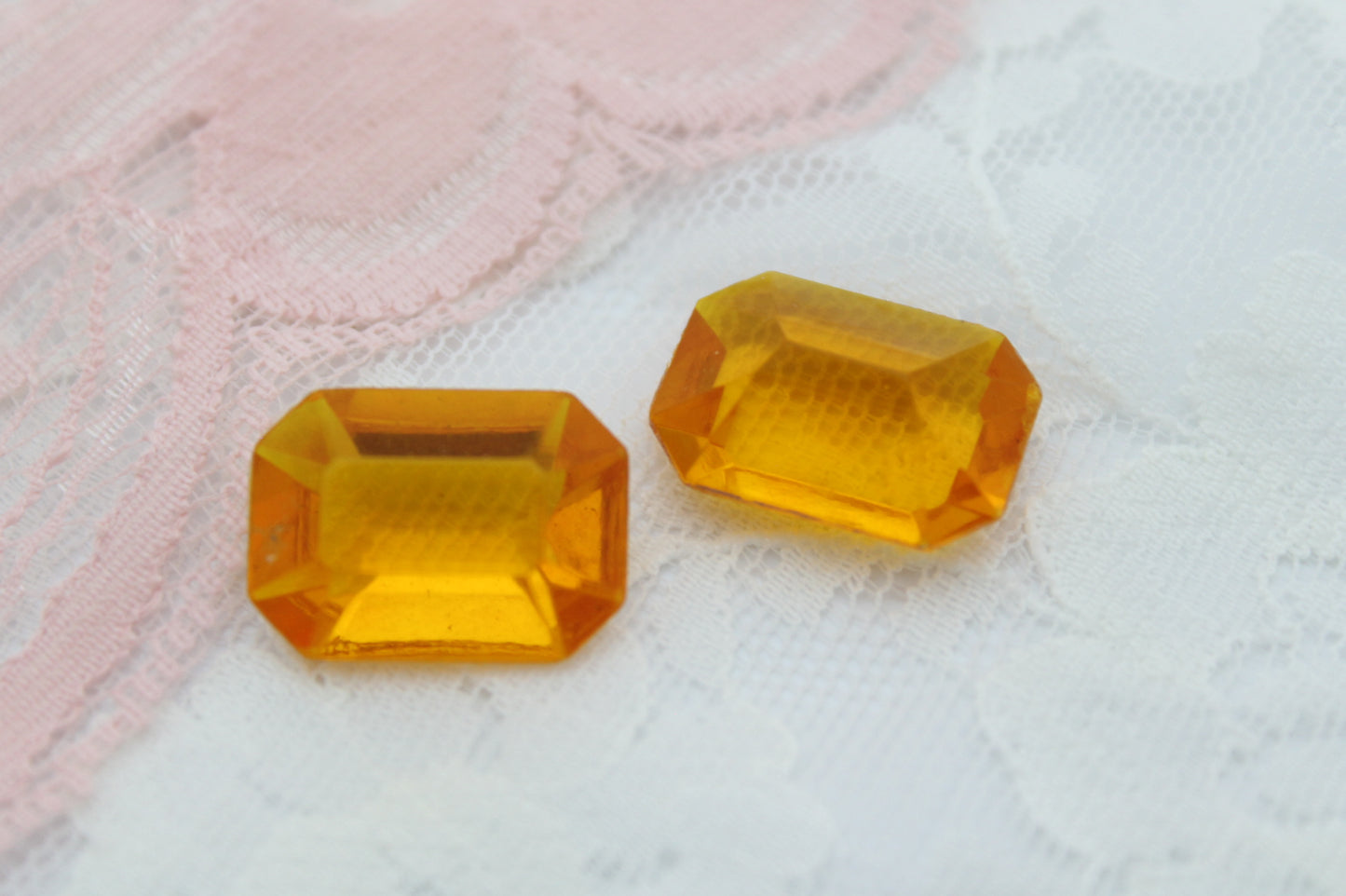 Vintage Plastic Point Back Octagons