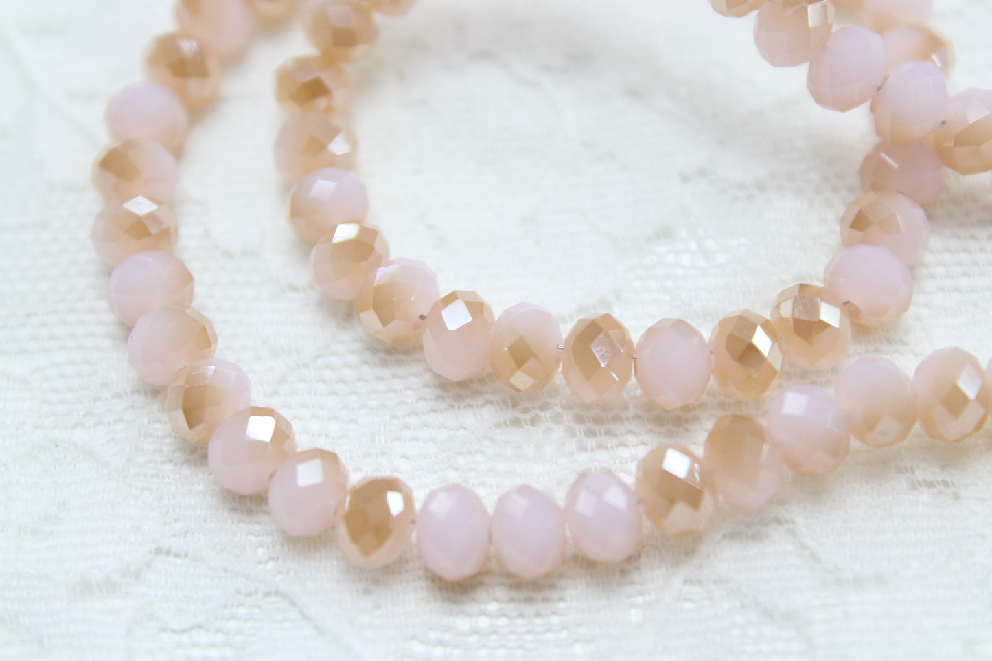 Pink Dual Coloured Crystal Rondelles