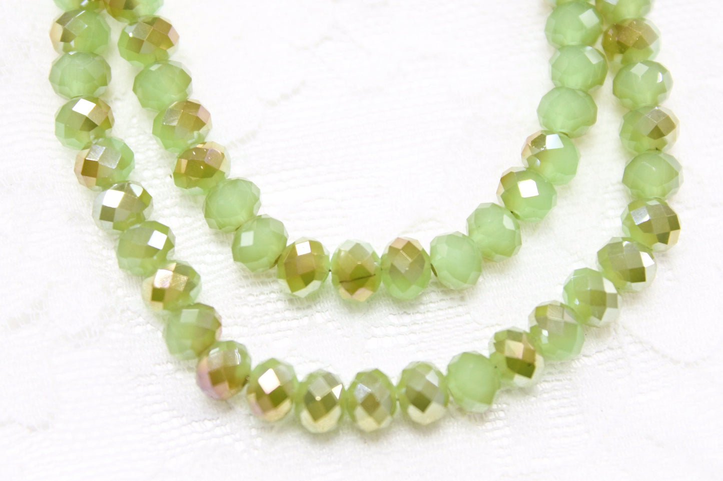 Dual Green Crystal Rondelles