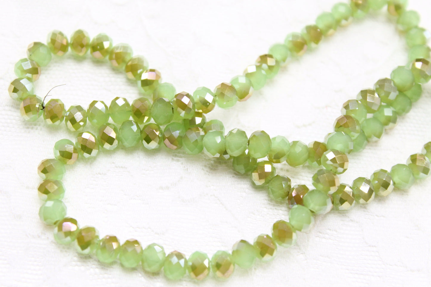 Dual Green Crystal Rondelles