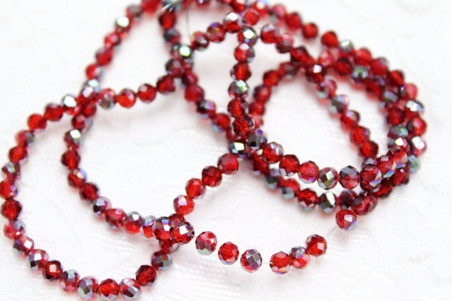 Red Crystal Rondelles