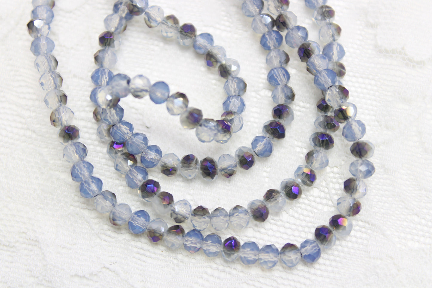 Half Coated Opal Crystal Rondelles