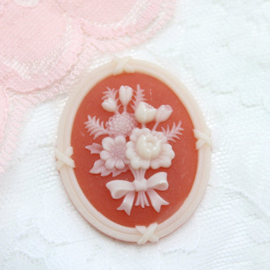 Vintage Lucite Floral Cameo