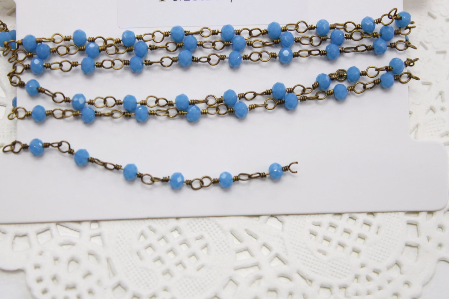 Blue Glass Designer Linked Chain