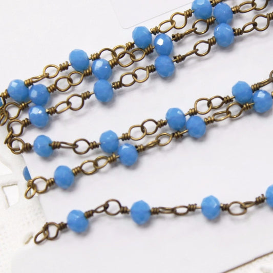 Blue Glass Designer Linked Chain