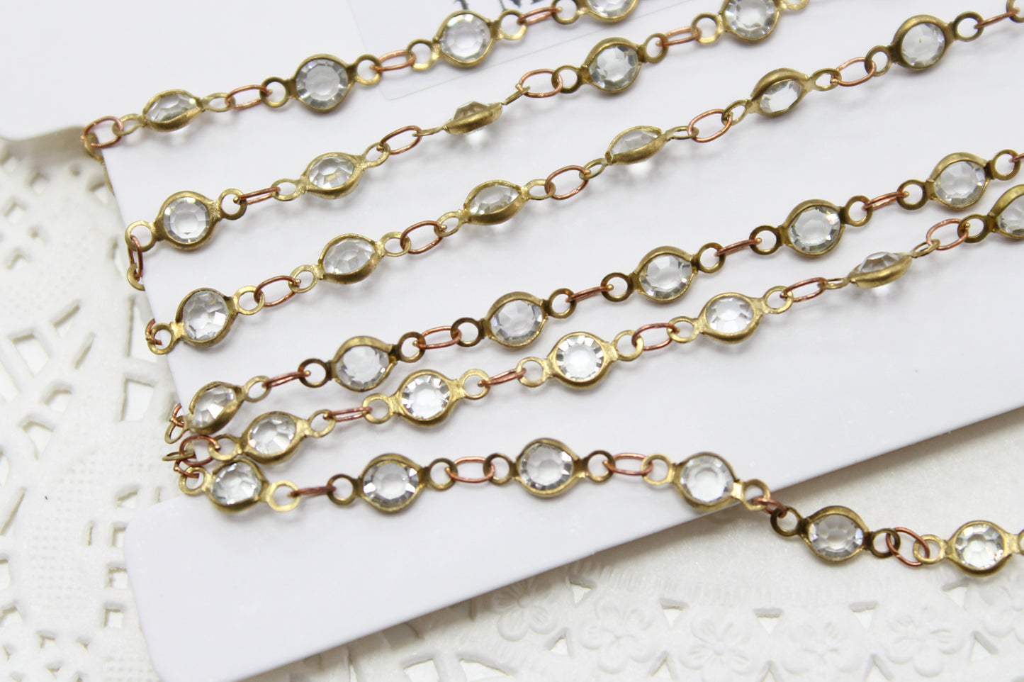 Clear Glass Designer Linked Chain