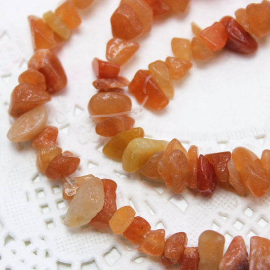 Red Agate Chip Bead Strand