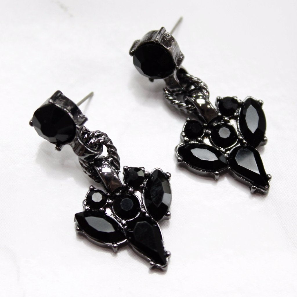 Black Rhinestone Earrings