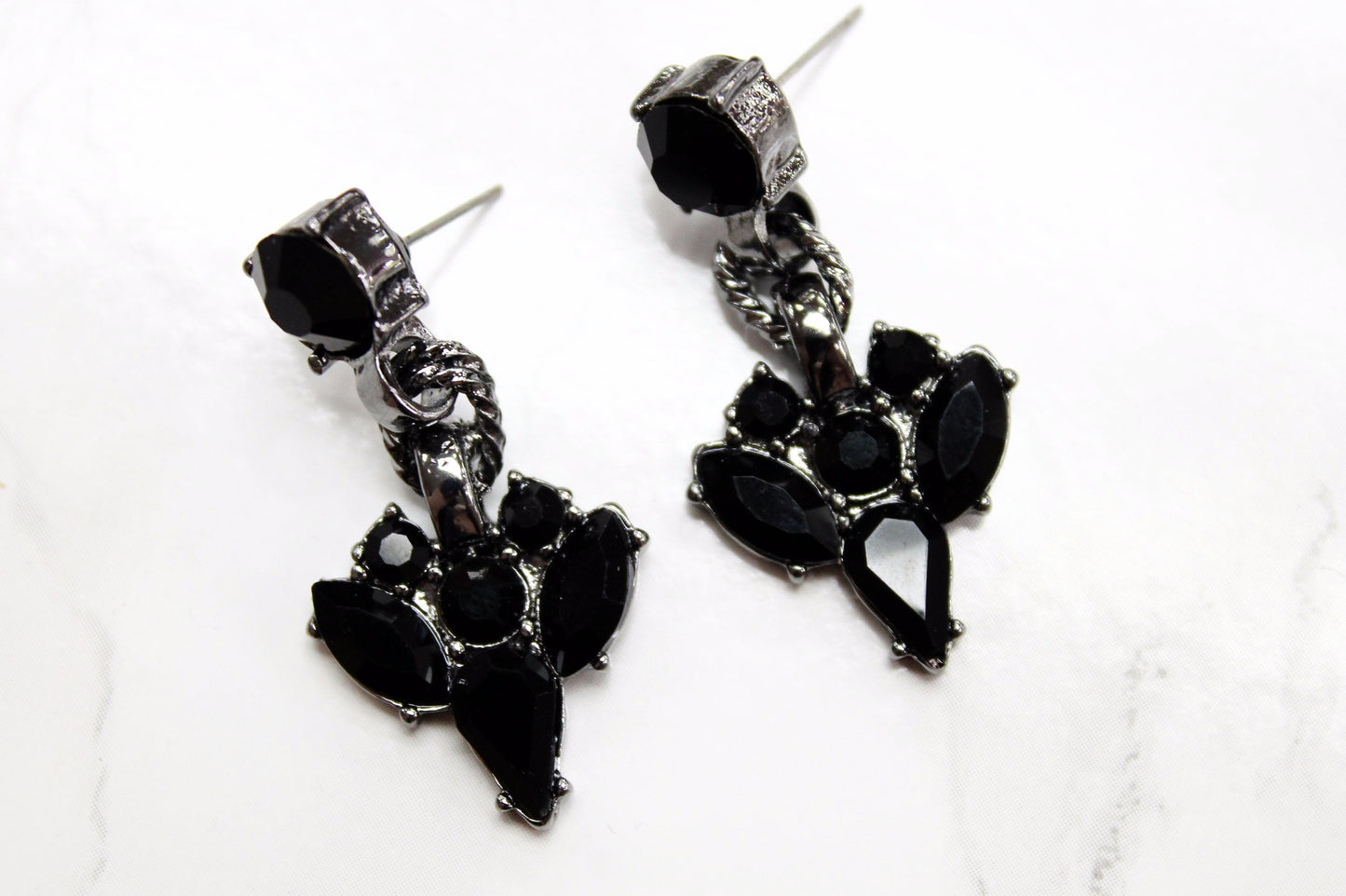 Black Rhinestone Earrings