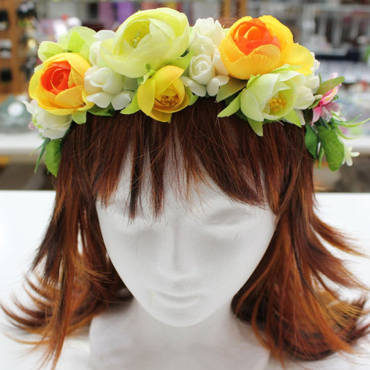 Yellow and Orange Floral Hair Crown
