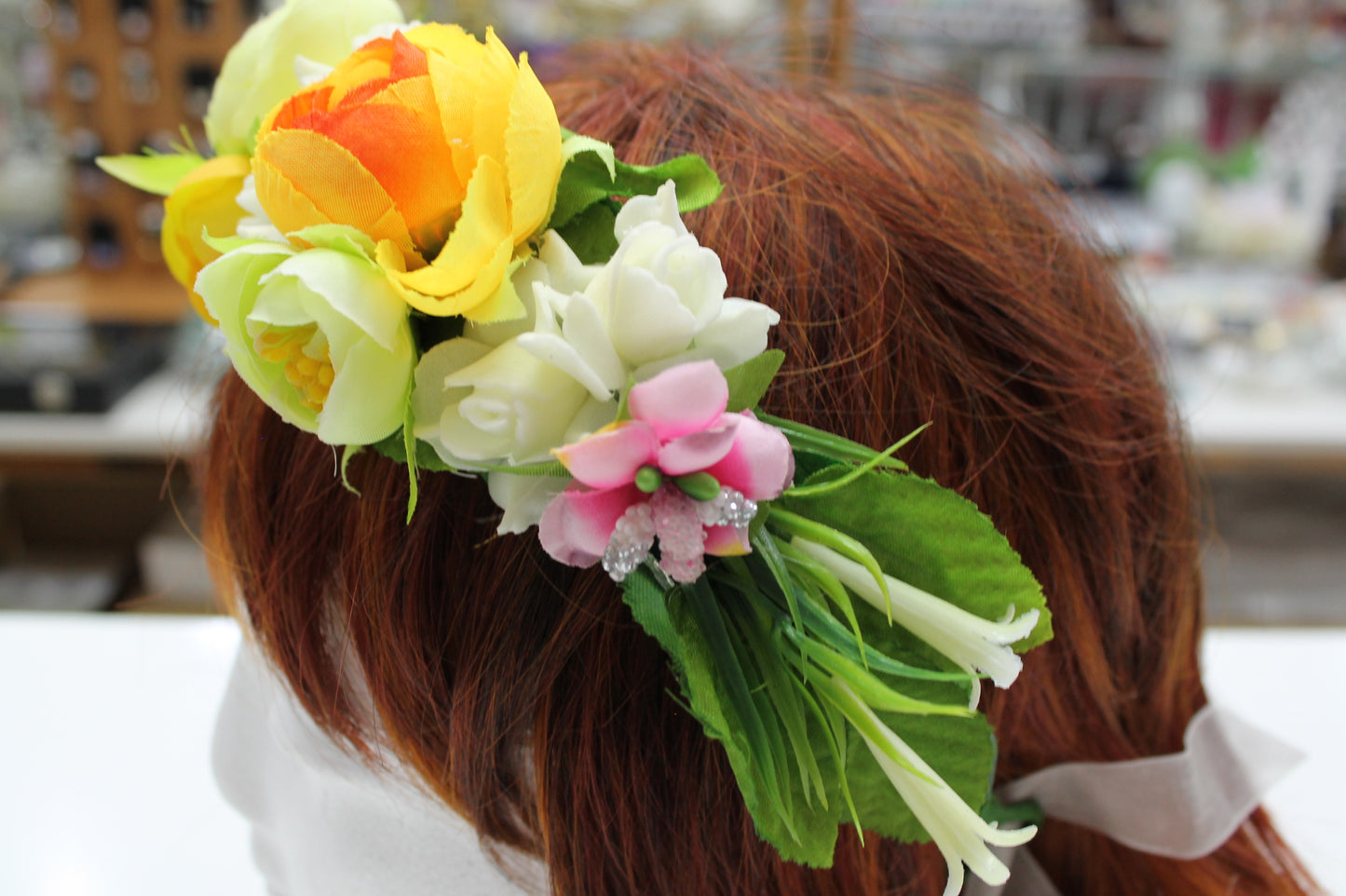Yellow and Orange Floral Hair Crown