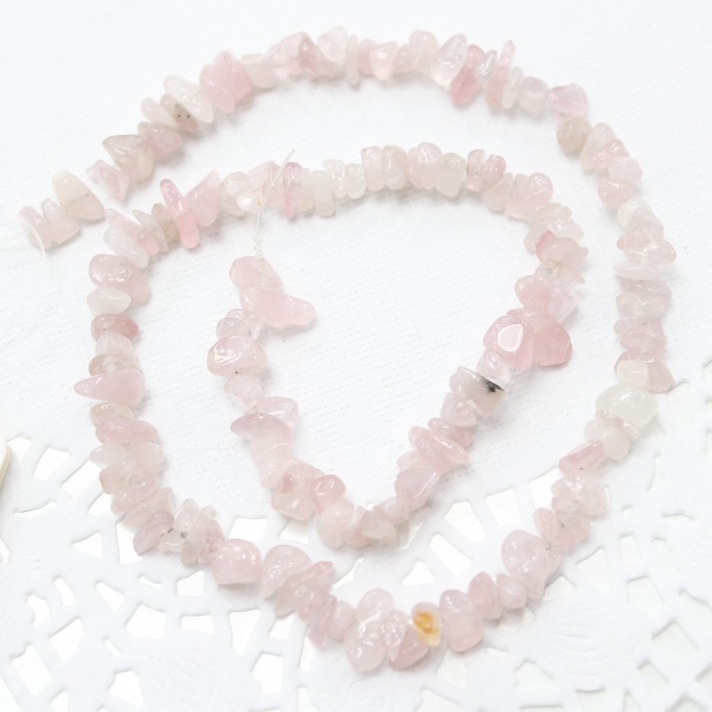 Large Rose Quartz Chip Bead Strand