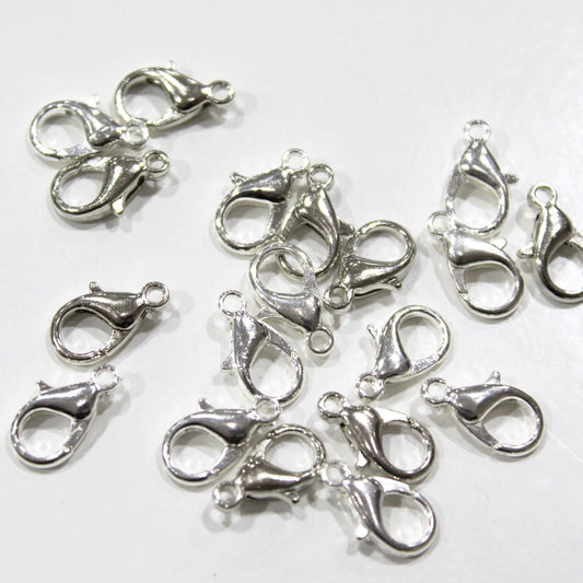 20pc Silver Lobster Clasps 14x8mm