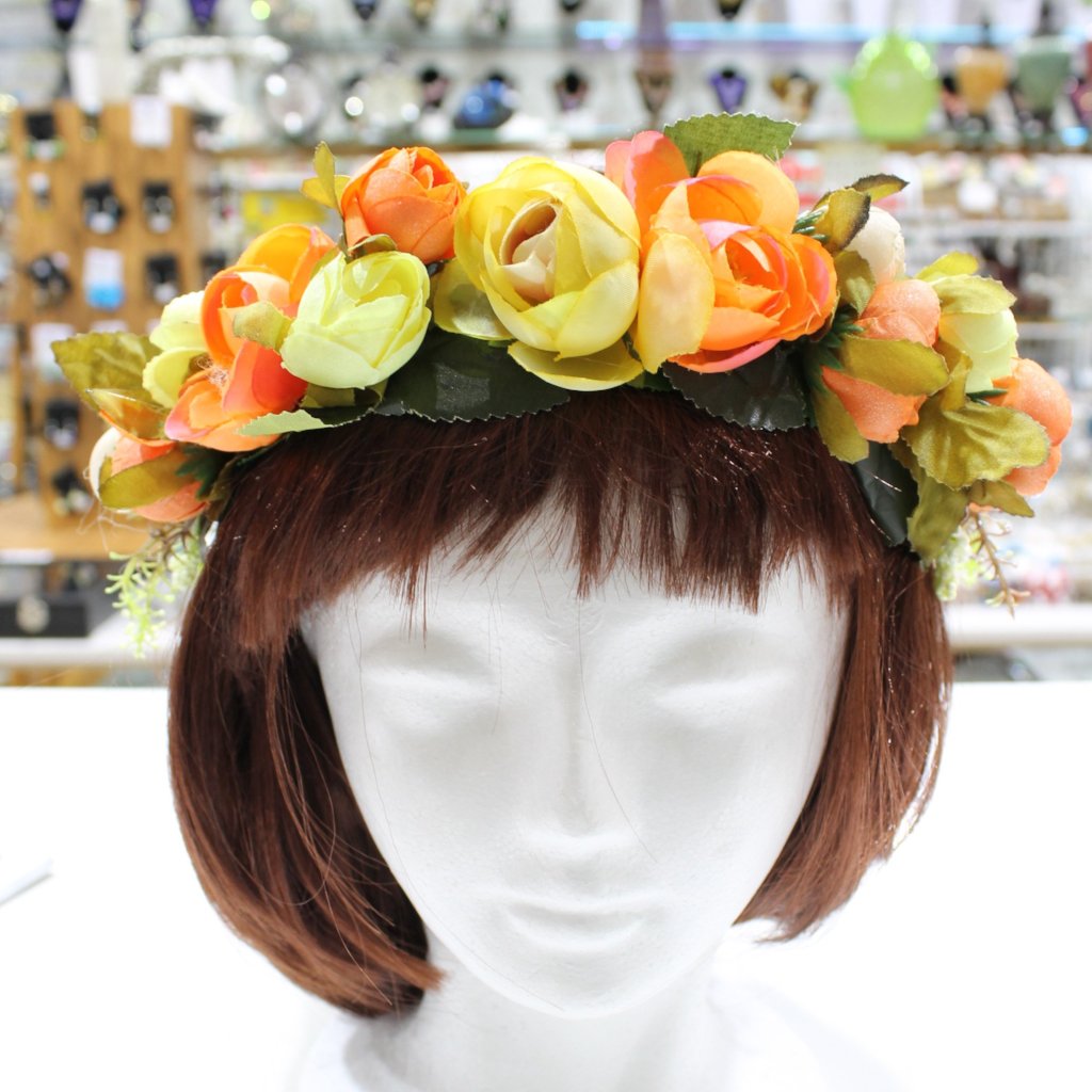 Orange and Yellow Floral Hair Crown
