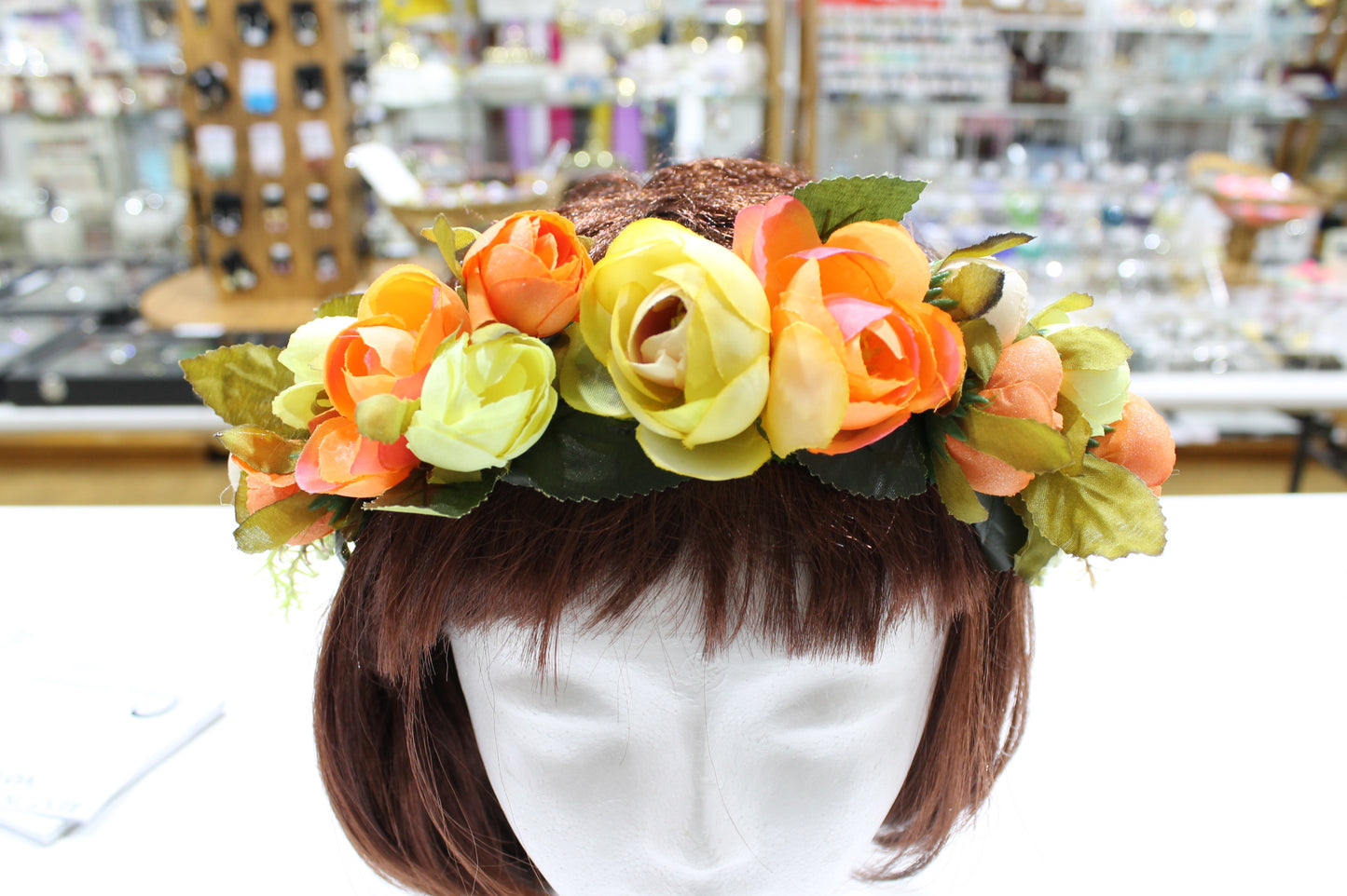 Orange and Yellow Floral Hair Crown