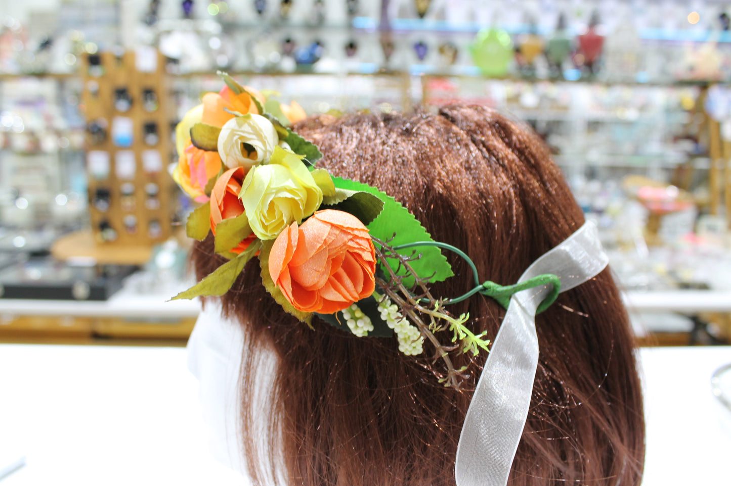 Orange and Yellow Floral Hair Crown