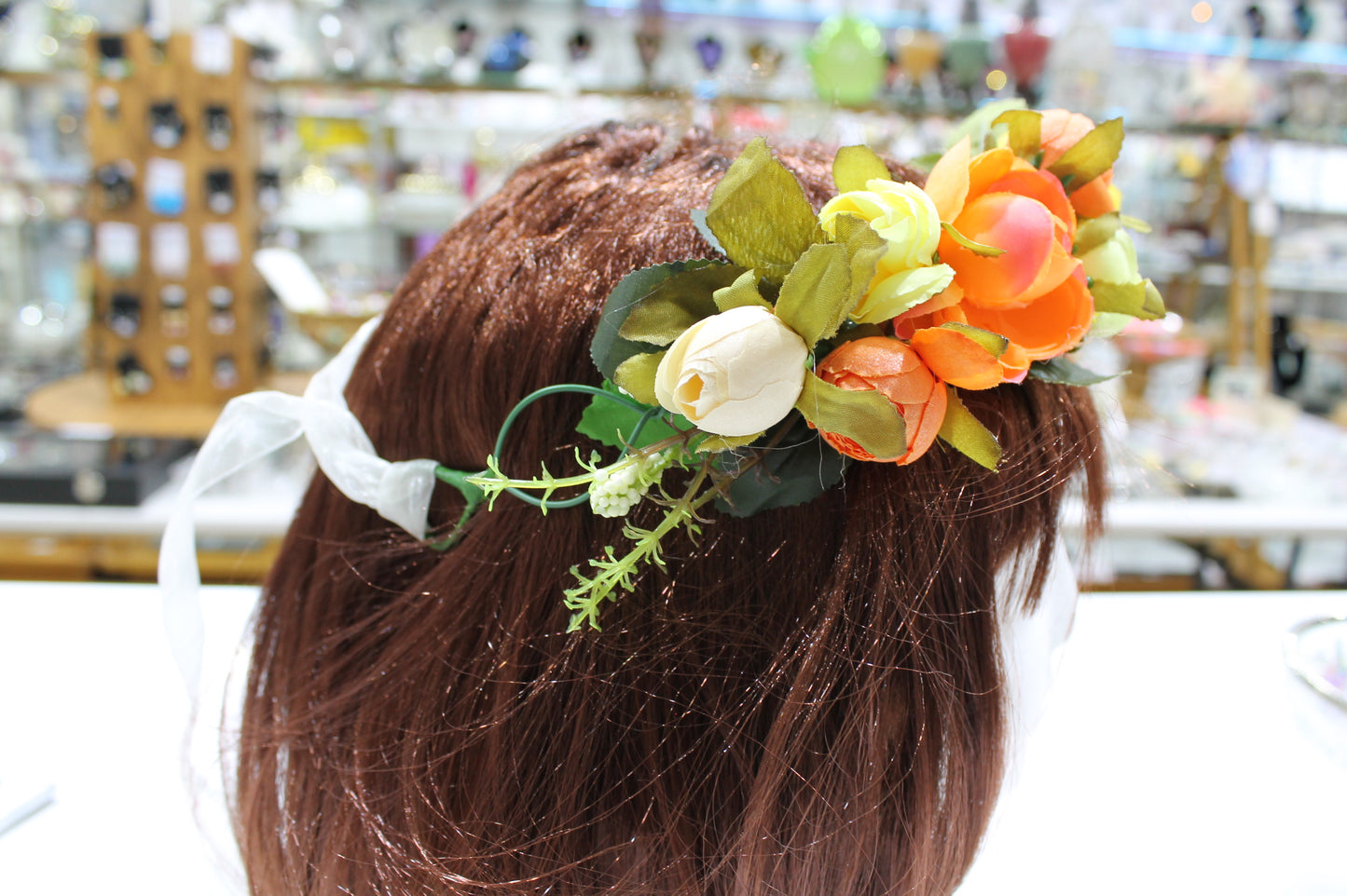 Orange and Yellow Floral Hair Crown