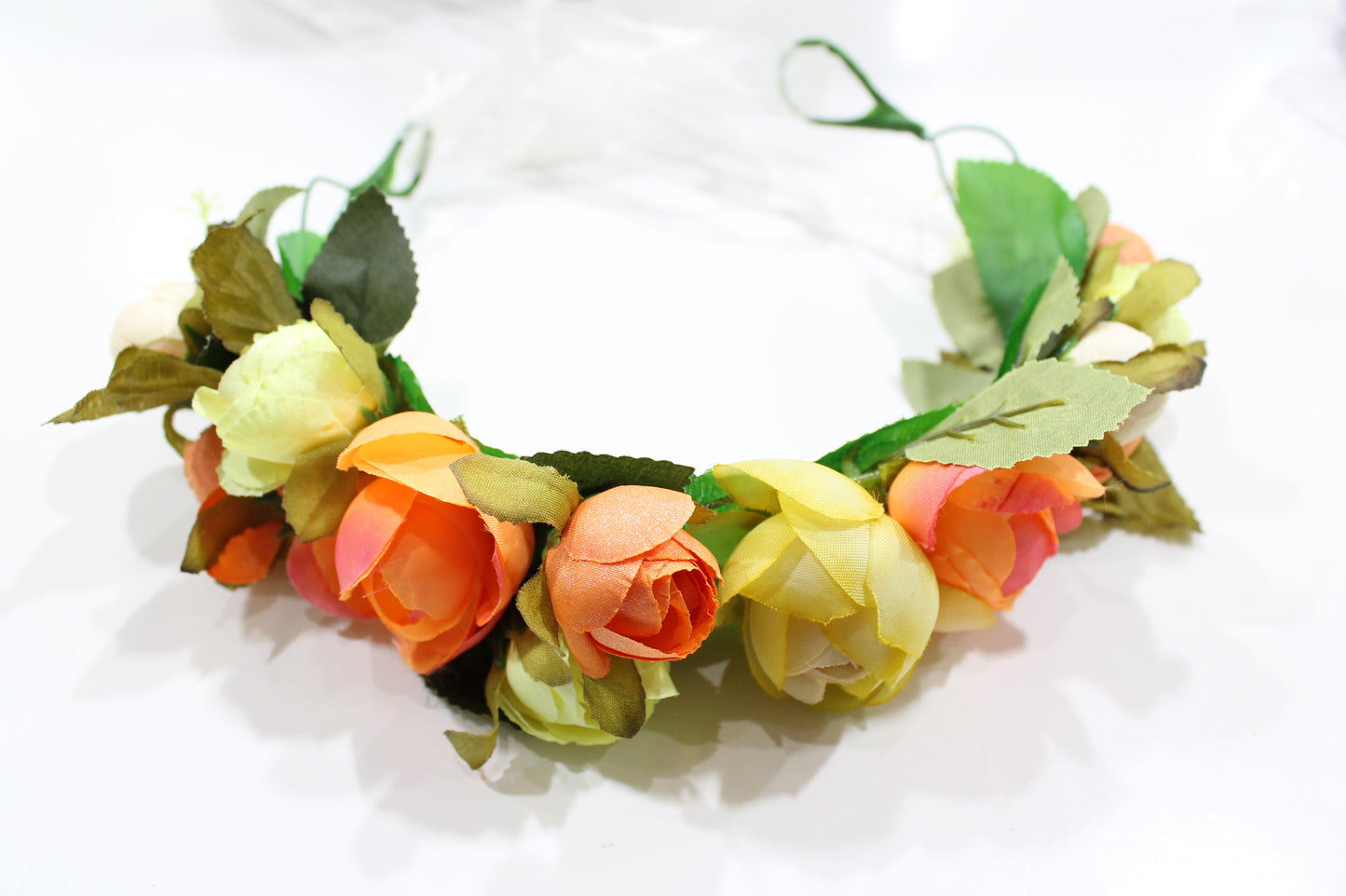 Orange and Yellow Floral Hair Crown