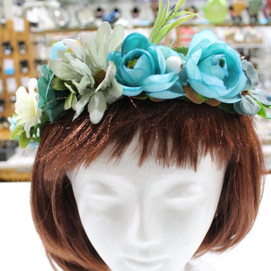 Blue Floral Hair Crown