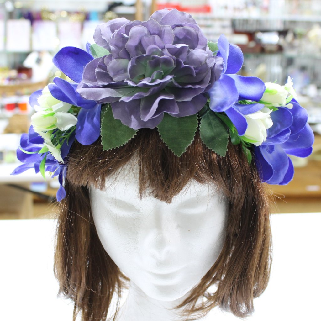 Blue Floral Statement Hair Crown