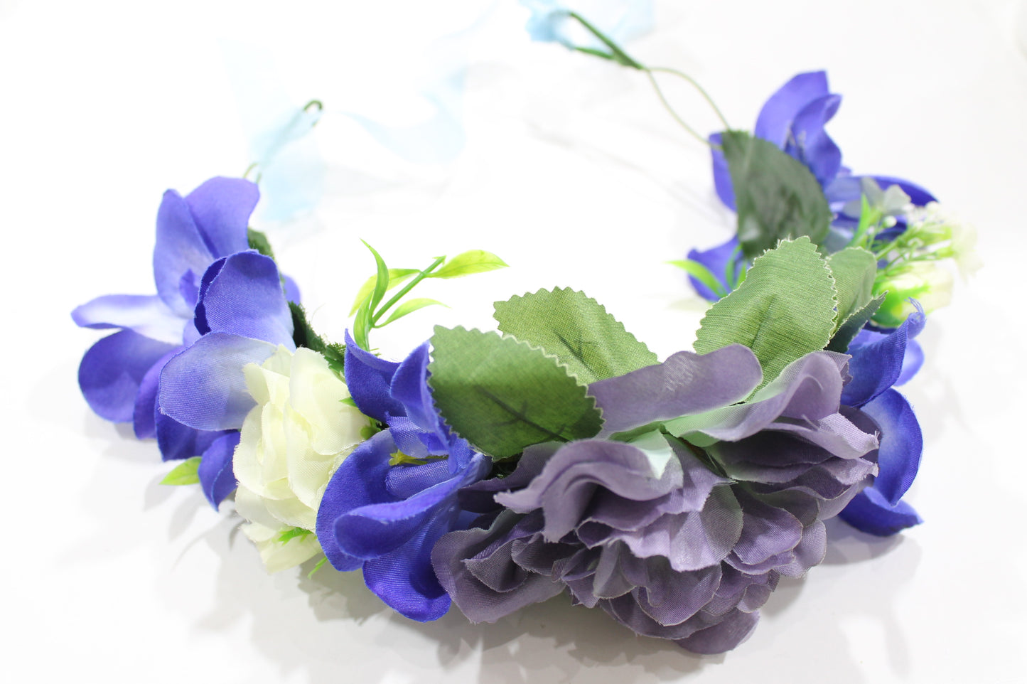 Blue Floral Statement Hair Crown