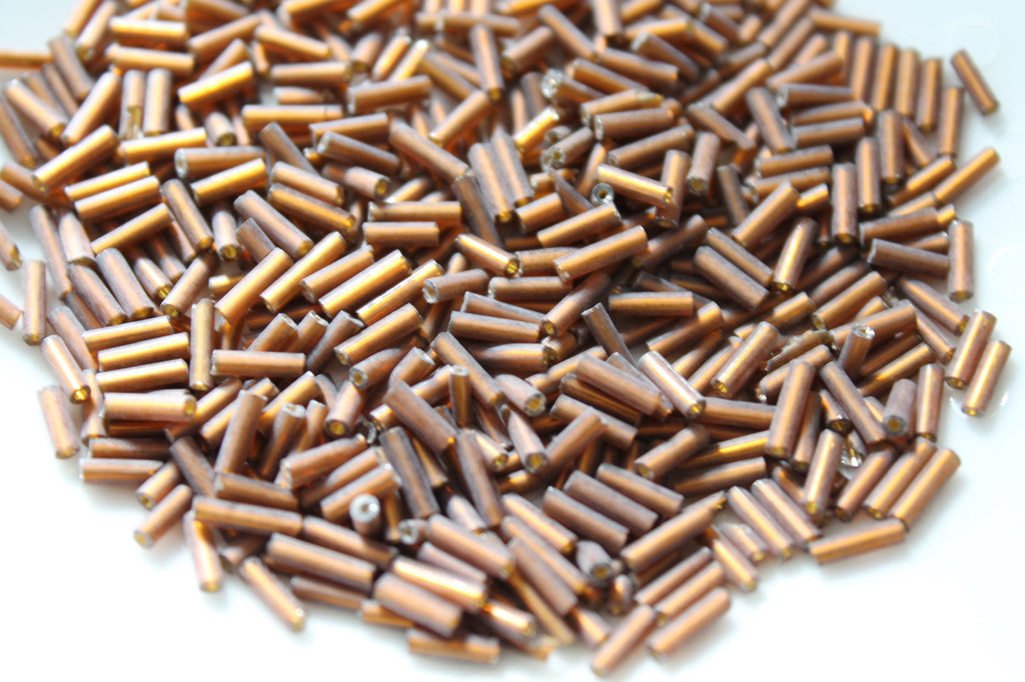 15g Silver Lined Brown Bugle Beads