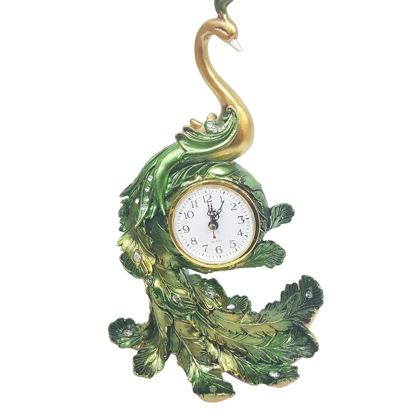 Green Peacock Clock