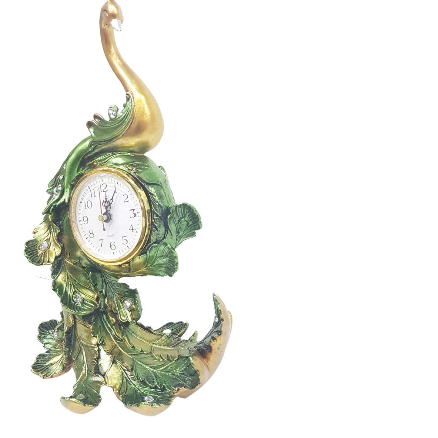 Green Peacock Clock