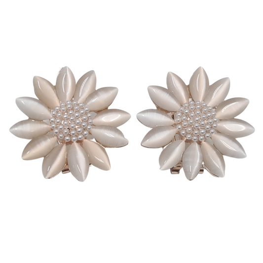 Pearlescent Sun Flower Earrings