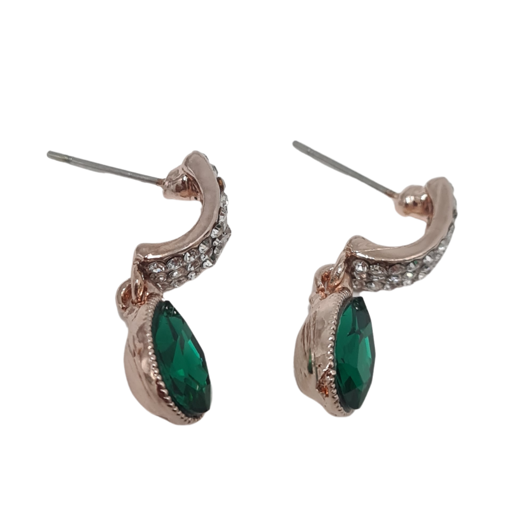 Emerald Green Teardrop Dangle Earrings