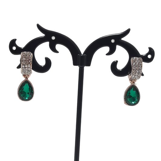 Emerald Green Teardrop Dangle Earrings