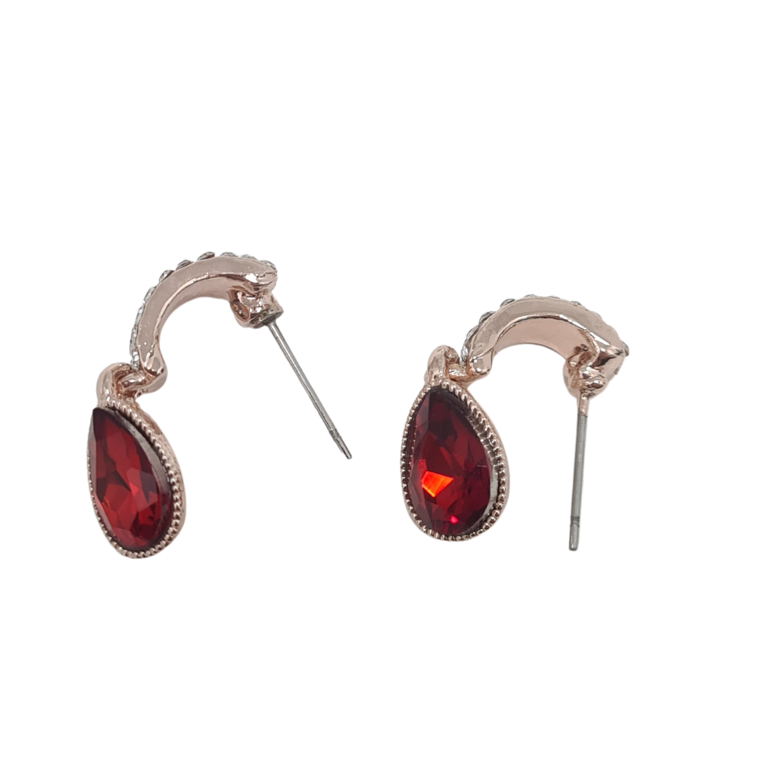 Red Teardrop Dangle Earrings