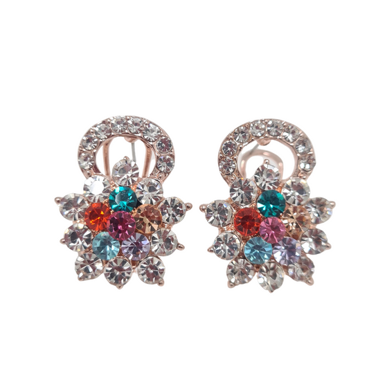 Multi Colour Rhinestone Earrings