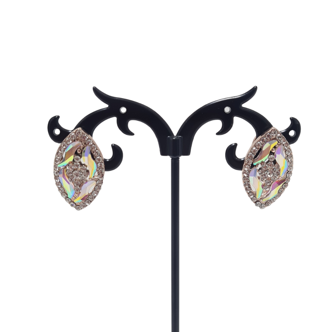 Rhinestone Oval Earrings
