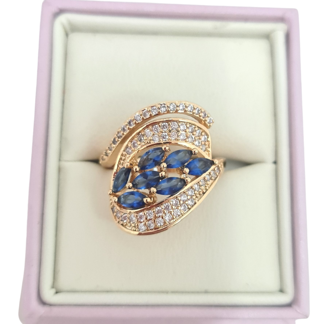 Blue CZ Cocktail Ring