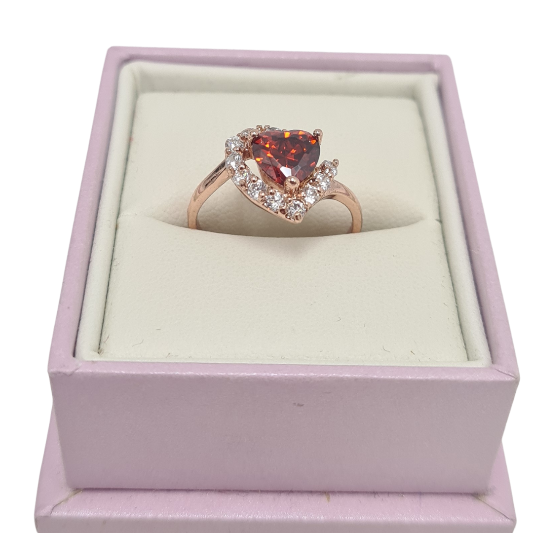 CZ Heart Cocktail Ring