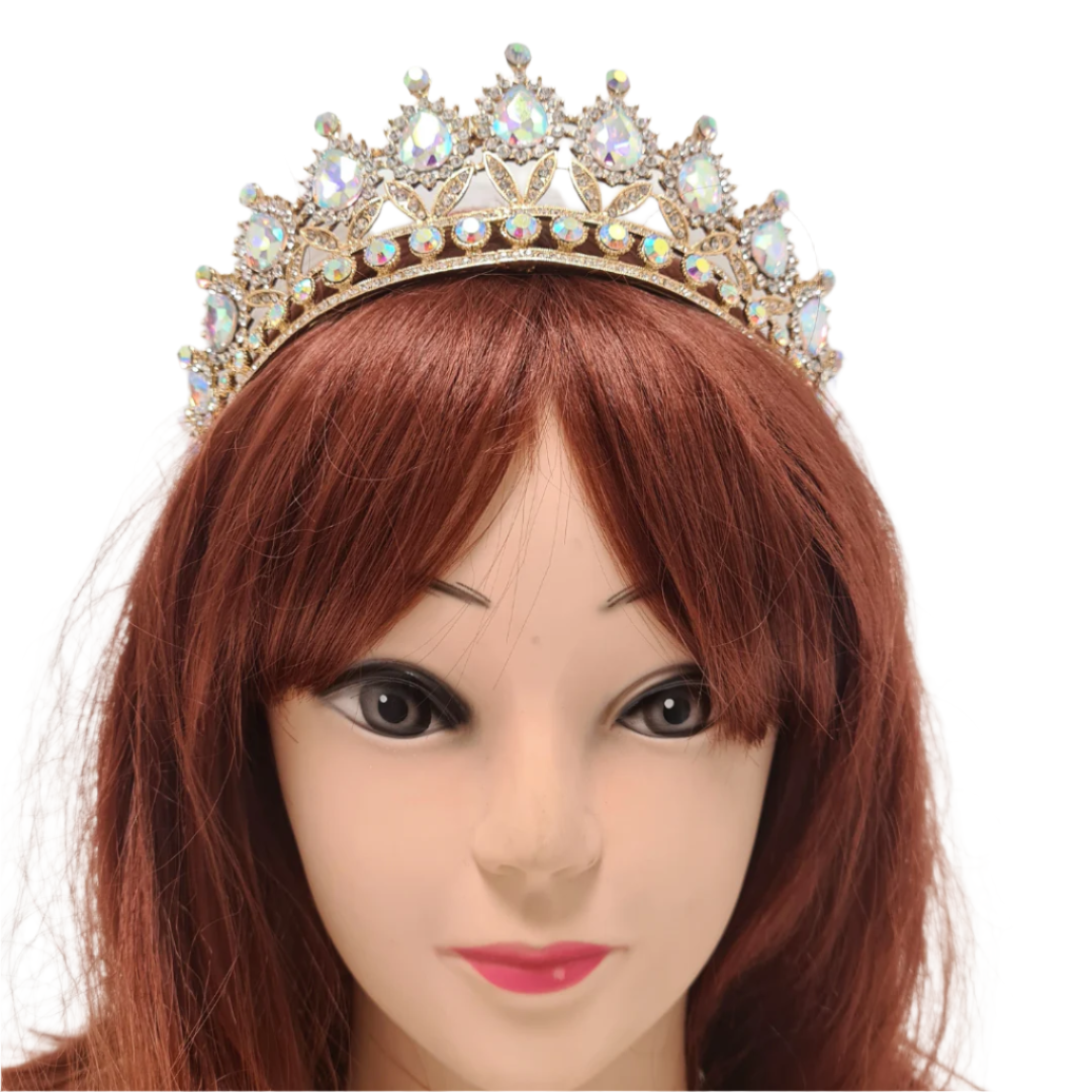 Gold Rhinestone Tiara