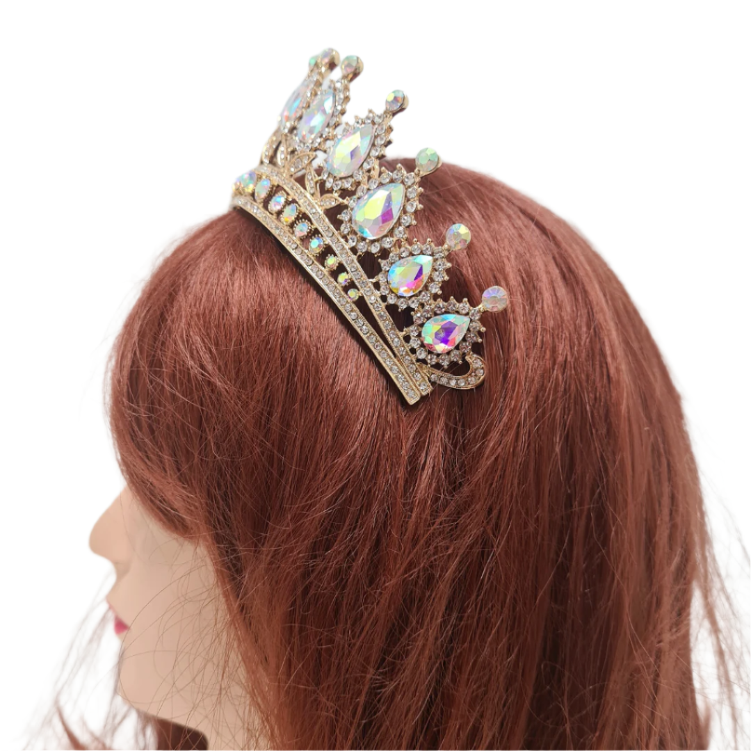 Gold Rhinestone Tiara