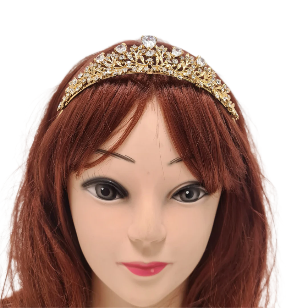 Simple Gold Rhinestone Tiara