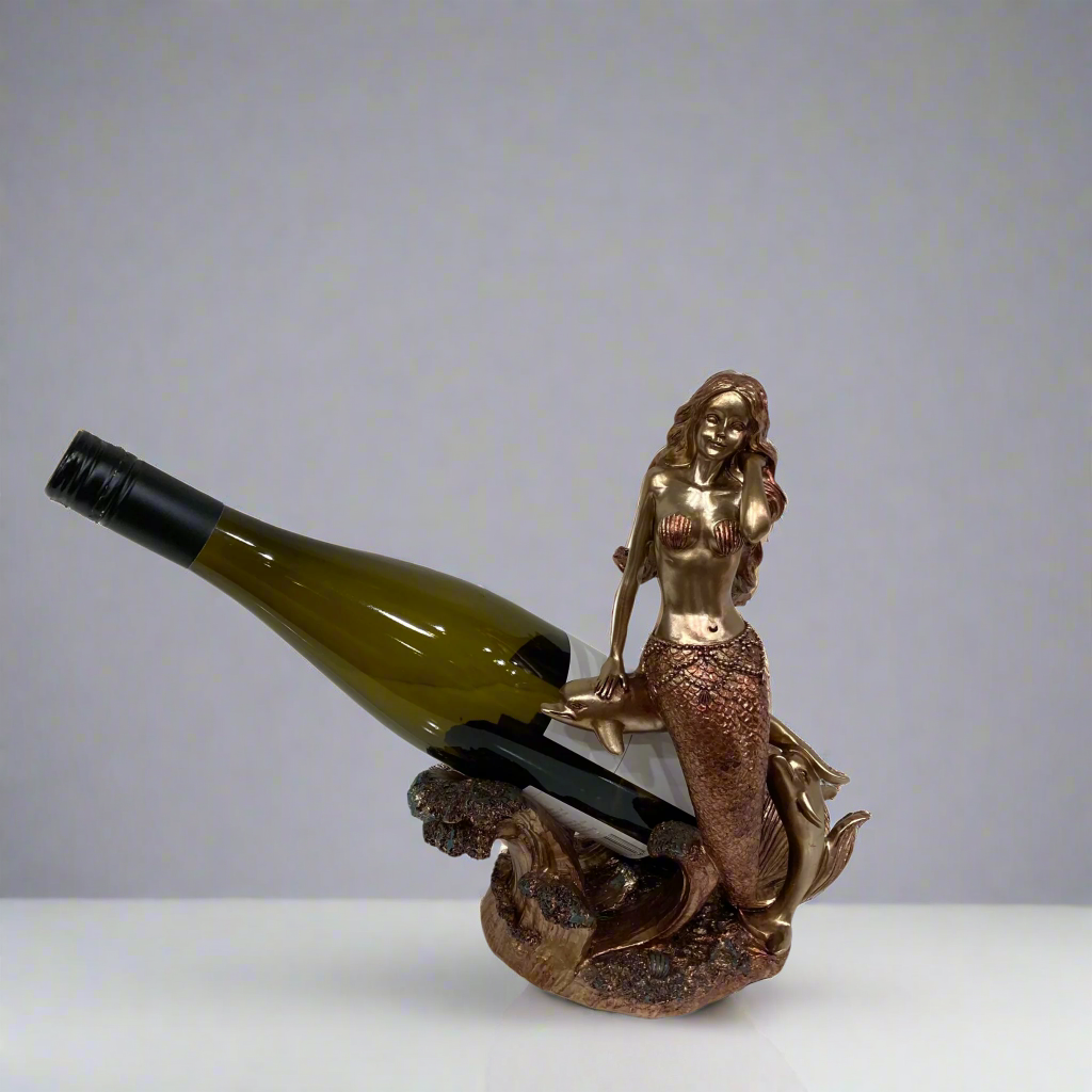 Mermaid with Dolphins Wine Holder