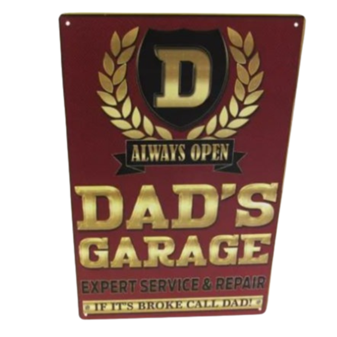 Dad's Garage Metal Art Sign