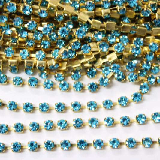 Aqua Bohemica Preciosa Rhinestone Chain ss10